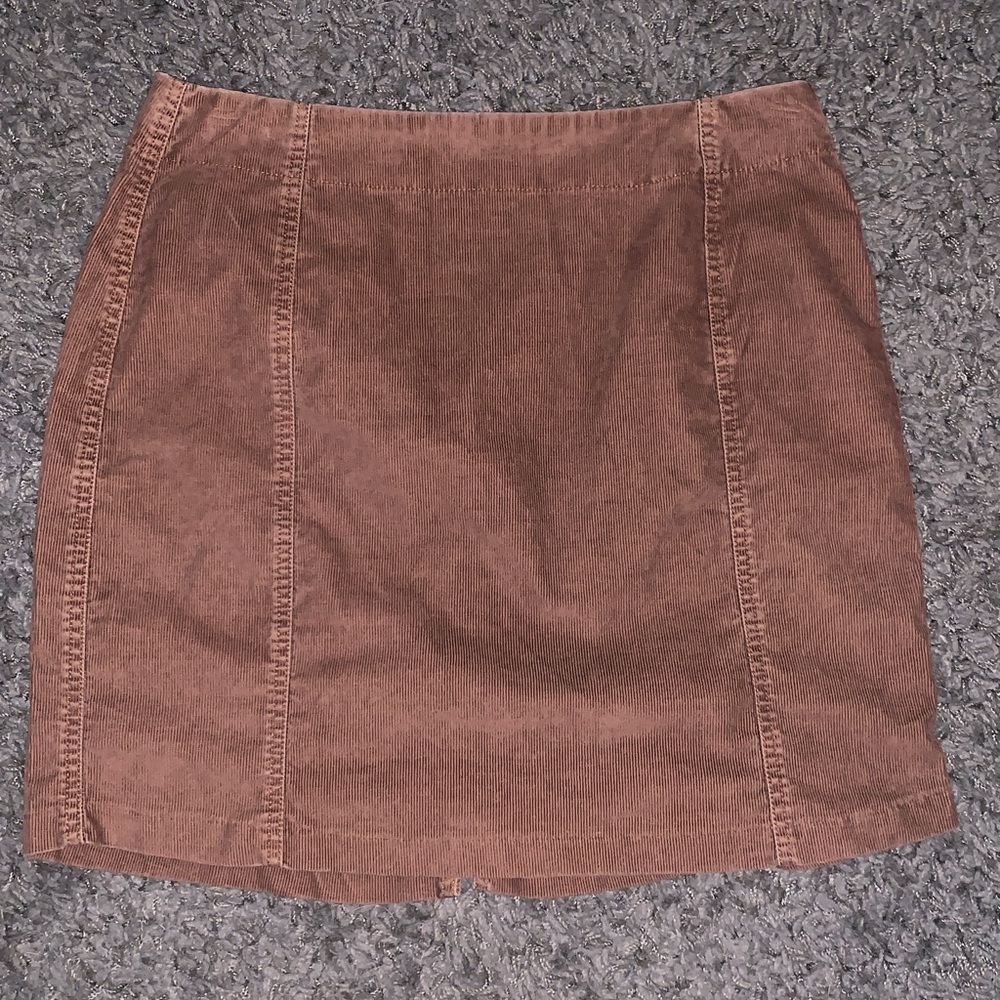 Garnet Hill Light Brown Corduroy Skirt